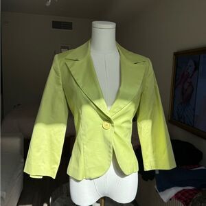 Avenue Montaigne Paris Cropped Blazer – Chartreuse Green, Size 1